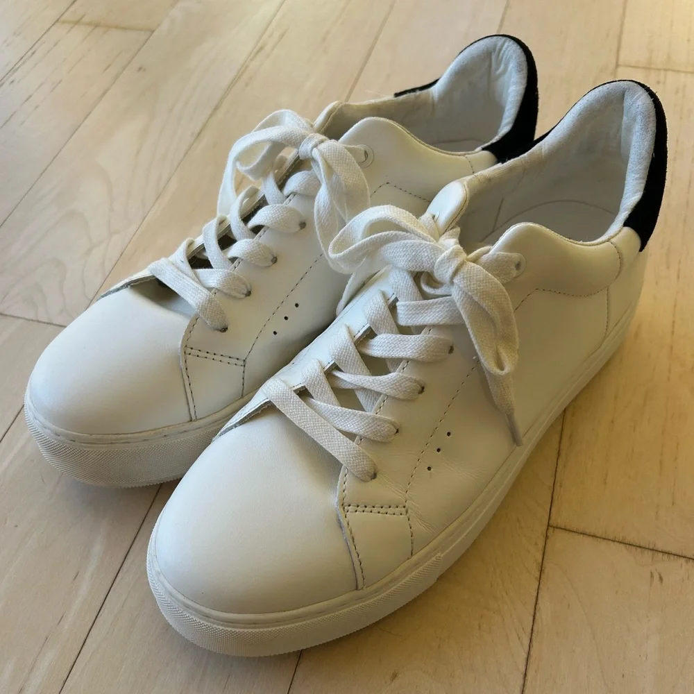 Kurt Geiger London White/Black Leather “Laney” Women's Sneakers Sz 9.5 (EU 40.5)